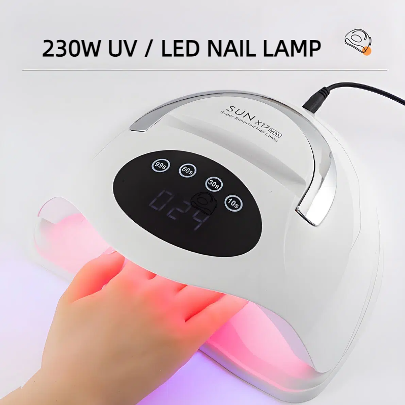 230W/320WProfessional UV/ LED Lamp for for Nail Gel Polish with 4 Timers & Auto Sensors, Special Pink Light Skin Beautification Skincare 