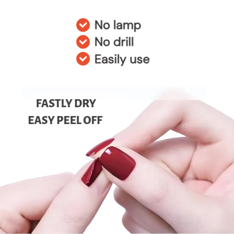 Water-base Peelable No UV Natural Dry Nail Polish Long Lasting and Easily Removed 