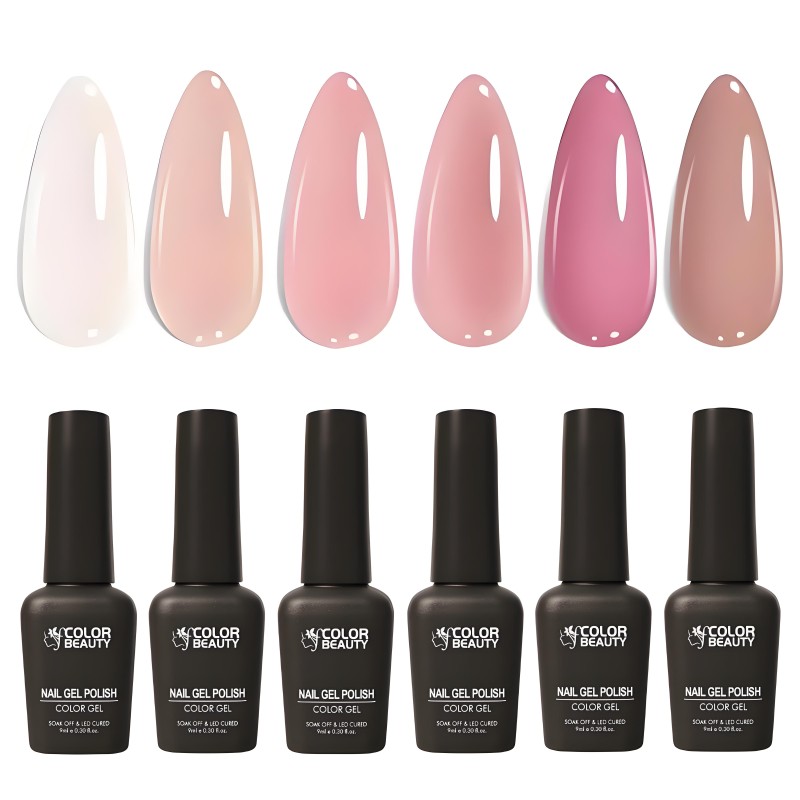 Natural Nude Series Gel Nail Polish Soak Off UV / LED Nail Art Design Manicure Salon DIY Salon, 9ml 