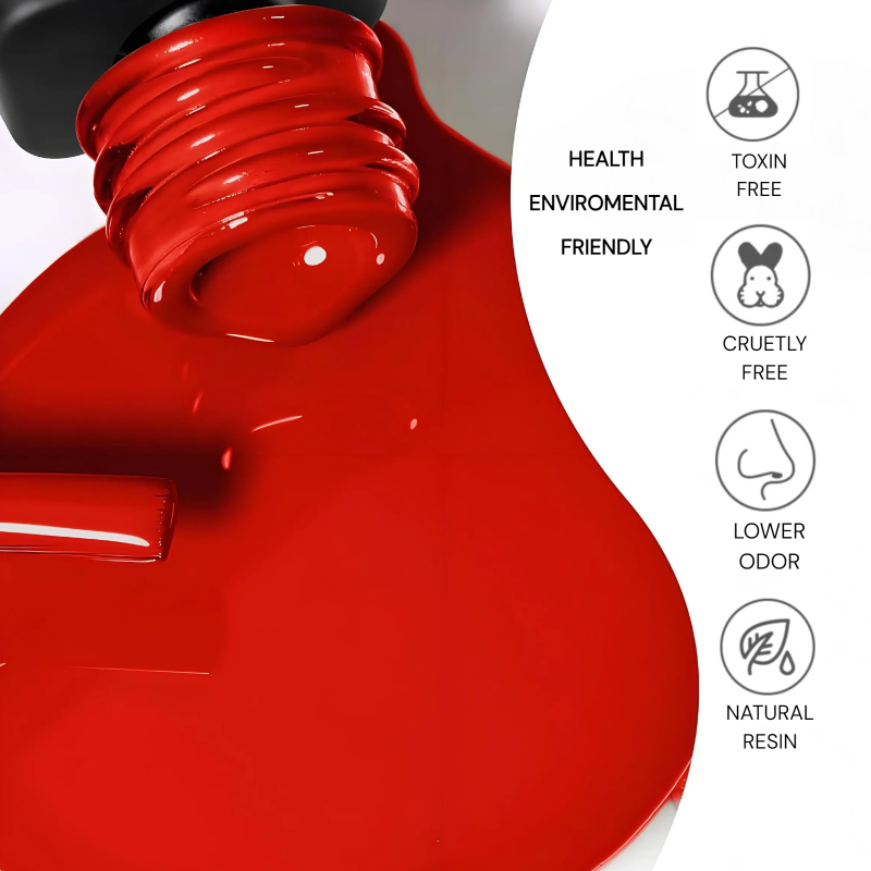 Gorgeous Red Gel Nail Polish Kit Soak Off UV / LED Nail Art Design Manicure Salon DIY Salon at Home, 6 Colors, 5ml 