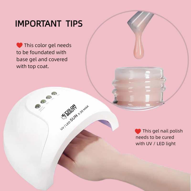 Natural Nude Gel Nail Polish Kit Soak Off UV / LED Nail Art Design Manicure Salon DIY Salon at Home, 6 Colors 5ml 