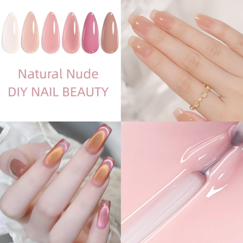 Natural Nude Gel Nail Polish Kit Soak Off UV / LED Nail Art Design Manicure Salon DIY Salon, 9 Colors, 5ml