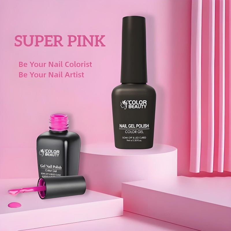 Super Pink Series Gel Nail Polish Soak Off UV / LED Nail Art Design Manicure Salon DIY Salon, 9ml 