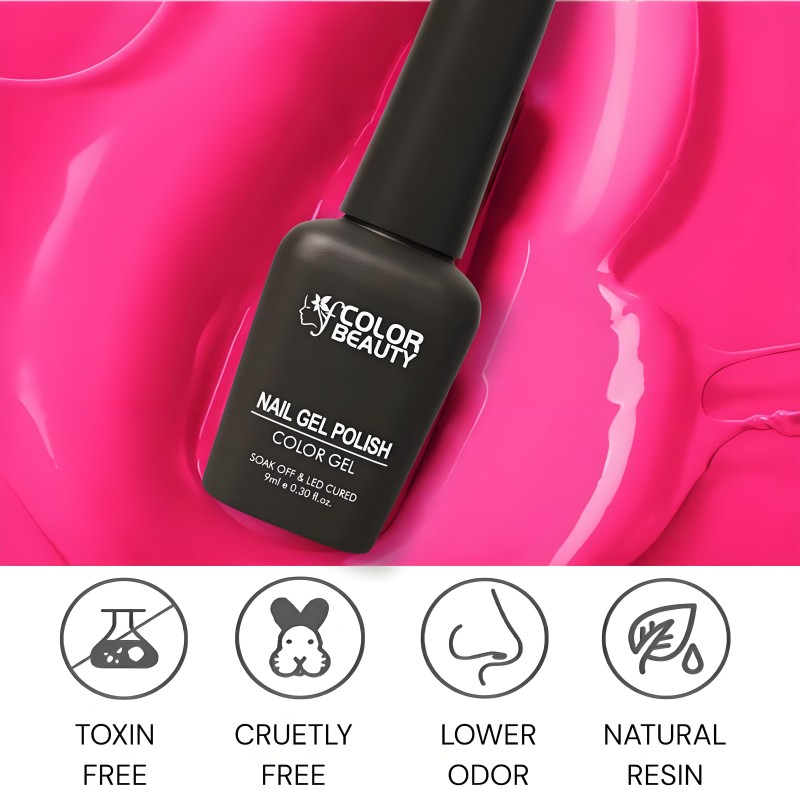 Super Pink Series Gel Nail Polish Soak Off UV / LED Nail Art Design Manicure Salon DIY Salon, 9ml 