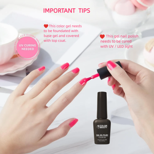 Super Pink Series Gel Nail Polish Soak Off UV / LED Nail Art Design Manicure Salon DIY Salon, 9ml