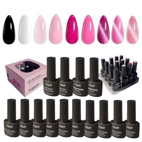 Super Girl Gel Nail Polish Kit Soak Off UV / LED Nail Art Design Manicure Salon DIY Salon at Home, 9 Colors, 5ml