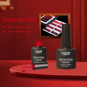 Gorgeous Red Gel Nail Polish Kit Soak Off UV / LED Nail Art Design Manicure Salon DIY Salon at Home, 6 Colors, 5ml 