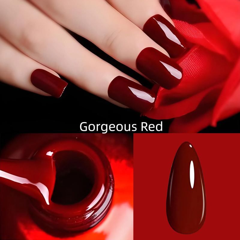 Gorgeous Woman Gel Nail Polish Kit Soak Off UV / LED Nail Art Design Manicure Salon DIY Salon at Home, 9 Colors, 5ml 