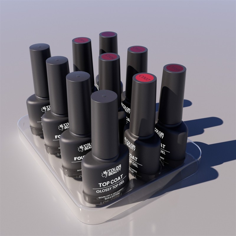 Gorgeous Red Gel Nail Polish Kit Soak Off UV / LED Nail Art Design Manicure Salon DIY Salon at Home, 6 Colors, 5ml 